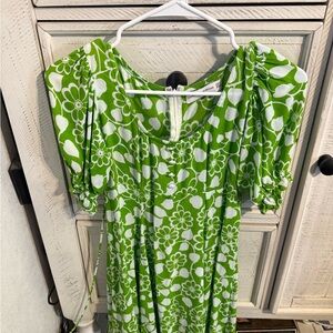 Faithfull the Brand Green Floral Midi Dress